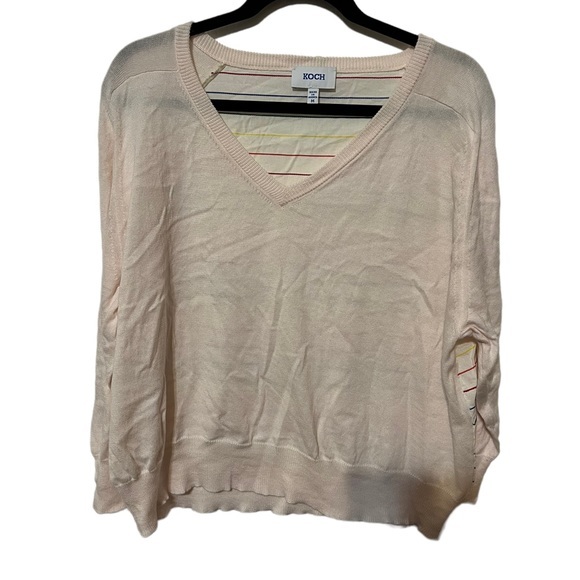 Koch Long Sleeve Lightweight Top With Bright Rainbow Striped on the back Size M - Picture 1 of 4